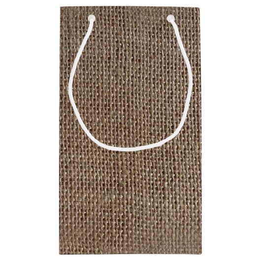 Rustikaler brauner Hintergrund Kleine Geschenktüte (Rückseite)