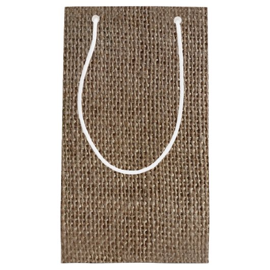 Rustikaler brauner Hintergrund Kleine Geschenktüte (Vorderseite)