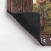 Rüstikaler brauner Holz-Text editierbarer Faux-Fot Mousepad (Ecke)