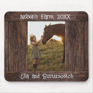 Rüstikaler brauner Holz-Text editierbarer Faux-Fot Mousepad