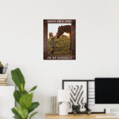 Rustikaler brauner Holz-Text editierbarer Faux-Fot Poster (Heimbüro)