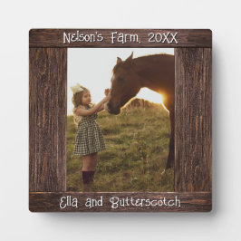 Rustikaler brauner Holzrahmen 5,25" Quadratisches Fotoplatte