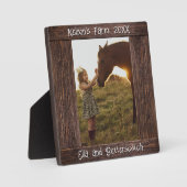 Rustikaler brauner Holzrahmen 5,25" Quadratisches Fotoplatte (Vorderseite)