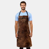 Rustikaler brauner Koch Western Land Typografie Gr Schürze (Getragen)