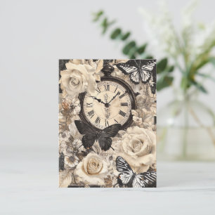Rustikaler brauner Kompass Schmetterling Botanisch Postkarte