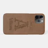 Rustikaler brauner Leder, benutzerdefinierter Mono Case-Mate iPhone Hülle (Rückseite (Horizontal))