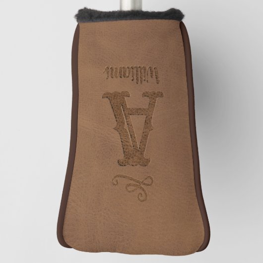 Rustikaler brauner Leder, benutzerdefinierter Mono Golf Headcover (Rotieren 90)