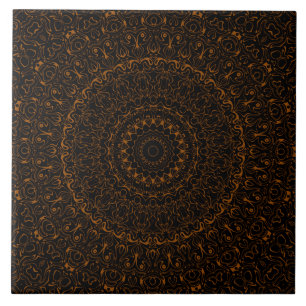 Rustikaler brauner Mandala mit westlichem Charme Fliese