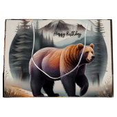 Rustikaler brauner Wasserfarbenbär Große Geschenktüte (Vorderseite)