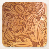 Rustikaler brauner Western aus geschliffenem Leder Rechteckiger Pappuntersetzer (Vorderseite)