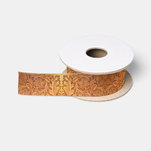 Rustikaler brauner Western aus geschliffenem Leder Satinband