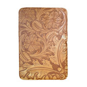 Rustikaler brauner Western-Country-Lederprint Badematte (Vorderseite Vertikal)