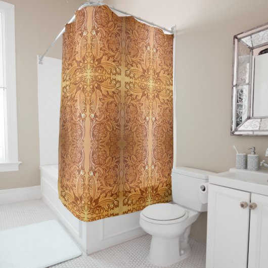 Rustikaler brauner Western-Country-Lederprint Duschvorhang (Beispiel)