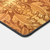 Rustikaler brauner Western-Country-Lederprint Schreibtischunterlage (Ecke)