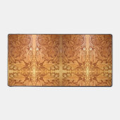 Rustikaler brauner Western-Country-Lederprint Schreibtischunterlage (Vorderseite)