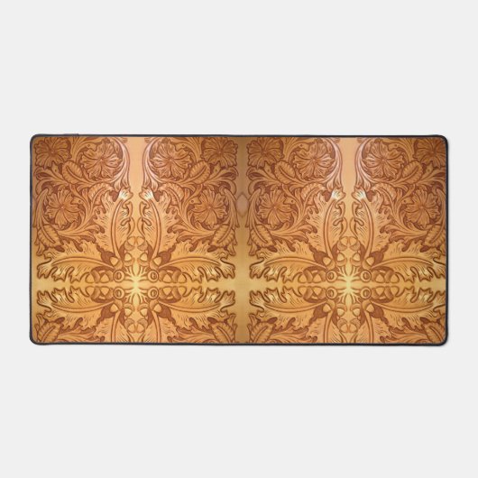 Rustikaler brauner Western-Country-Lederprint Schreibtischunterlage (Vorderseite)