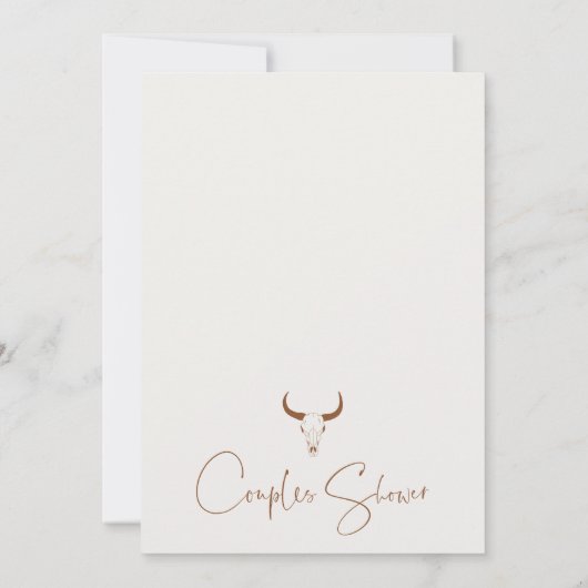 Rustikaler brauner Western Duschkabine Bridal Einladung (Rückseite)