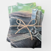 Rustikaler brauner Western Geschenkpapier Set (Beispiel)