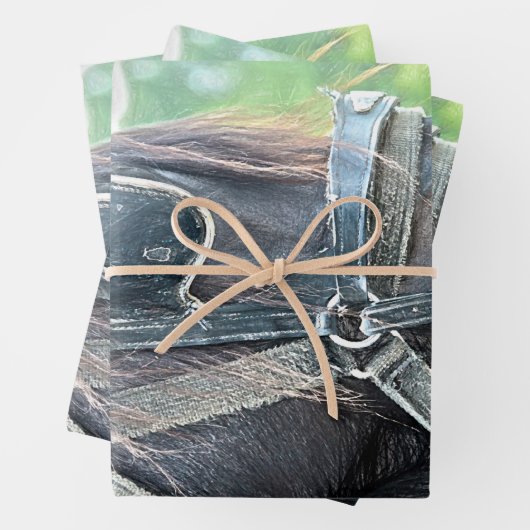 Rustikaler brauner Western Geschenkpapier Set (Beispiel)