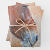 Rustikaler brauner Western Geschenkpapier Set (Beispiel)