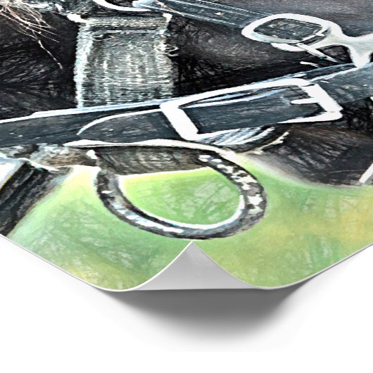 Rustikaler brauner Western Poster (Ecke)