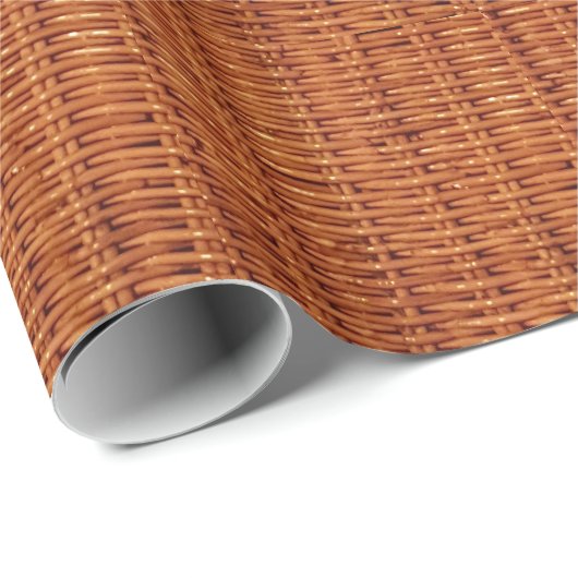 Rustikaler brauner Wicker Picnic Basket Country St Geschenkpapier (Rolleneckpunkt)