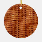 Rustikaler brauner Wicker Picnic Basket Country St Keramik Ornament (Vorne)
