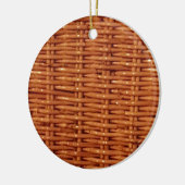 Rustikaler brauner Wicker Picnic Basket Country St Keramik Ornament (Links)