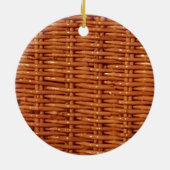 Rustikaler brauner Wicker Picnic Basket Country St Keramik Ornament (Hinten)