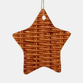 Rustikaler brauner Wicker Picnic Basket Country St Keramik Ornament (Rechts)