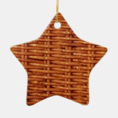 Rustikaler brauner Wicker Picnic Basket Country St Keramik Ornament (Vorne)