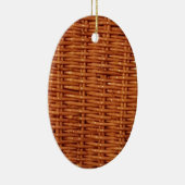 Rustikaler brauner Wicker Picnic Basket Country St Keramik Ornament (Rechts)