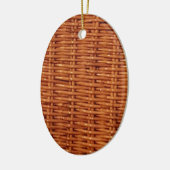 Rustikaler brauner Wicker Picnic Basket Country St Keramik Ornament (Links)