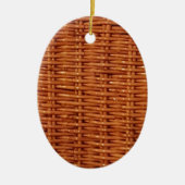 Rustikaler brauner Wicker Picnic Basket Country St Keramik Ornament (Vorne)