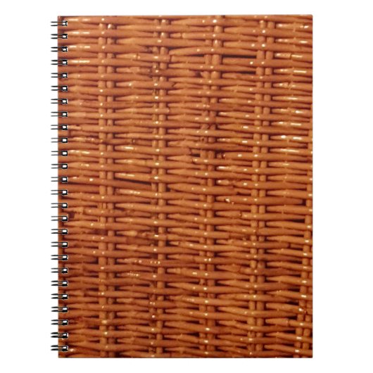 Rustikaler brauner Wicker Picnic Basket Country St Notizblock (Vorderseite)