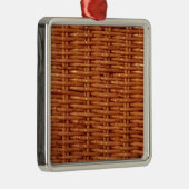 Rustikaler brauner Wicker Picnic Basket Country St Silbernes Ornament (Rechts)
