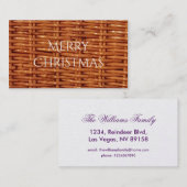 Rustikaler Brauner Wicker Picnic Basket Country St Visitenkarte (Vorne/Hinten)