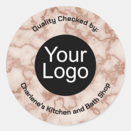 Rustikaler Braunmarmor Runder Aufkleber