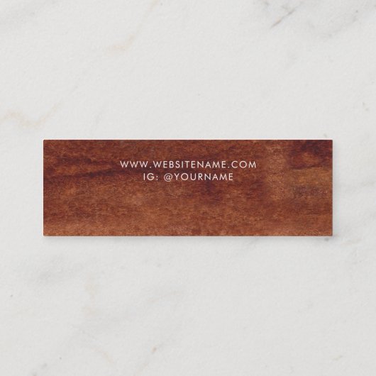 Rustikaler Braunwalddruckschmuck Mini Visitenkarte (Rückseite)