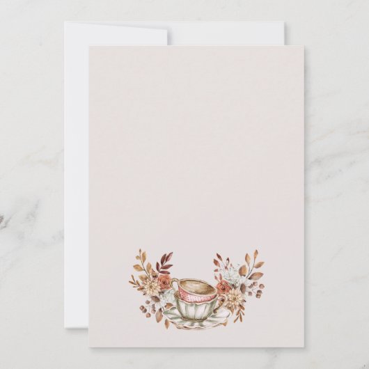 Rustikaler Bridal Tee Einladung (Rückseite)