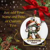 Rustikaler Brief R Weihnachtsbaum personalizable Keramik Ornament