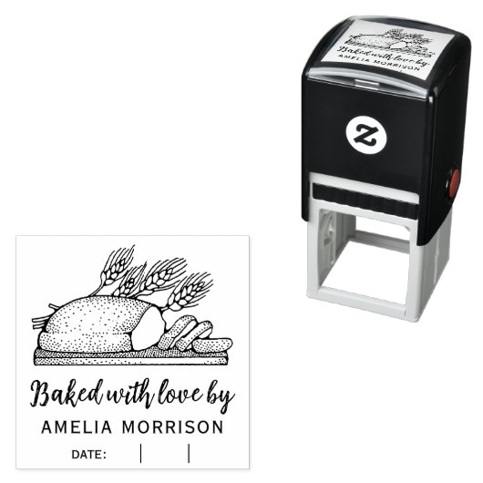 Rustikaler Brotlaib gebacken mit Liebe Individuell Permastempel (Beispiel)