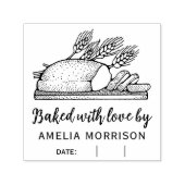 Rustikaler Brotlaib gebacken mit Liebe Individuell Permastempel (Design)