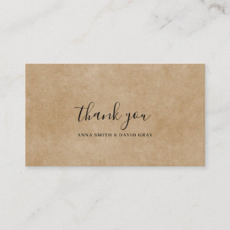 Rustikaler Brown Paper Mountain Forest Thankyou Ca Begleitkarte