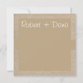 Rustikaler Brown-Sand und beige Leinwand dankt Dankeskarte (Rückseite)
