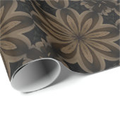 Rustikaler BrownblumenKaleidoskop-Entwurf Geschenkpapier (Rolleneckpunkt)