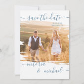 Rustikaler Brush Wedding Foto Save the Date Einladung (Vorderseite)