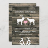 Rustikaler Buck and Dog Speichern Sie die Ankündig Save The Date (Vorne/Hinten)