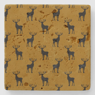 Rustikaler Buck Deer Muster Wildife Art Steinuntersetzer