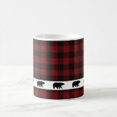 Rustikaler Buffalo Kariert Grizzlybär Kaffeetasse (Mittel)